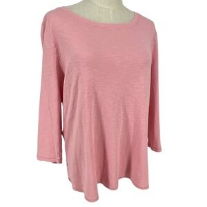 Tommy Bahama Pink Long Sleeve Crew Neck Cotton T Shirt Top Women's XL